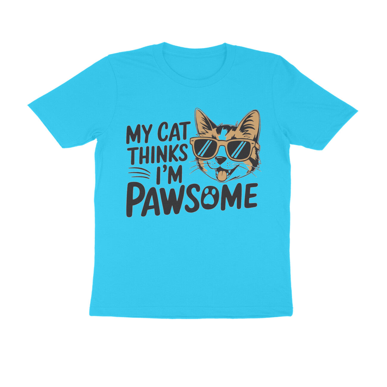 Sky Blue Pawsome Mens Graphic TShirt Tshirt