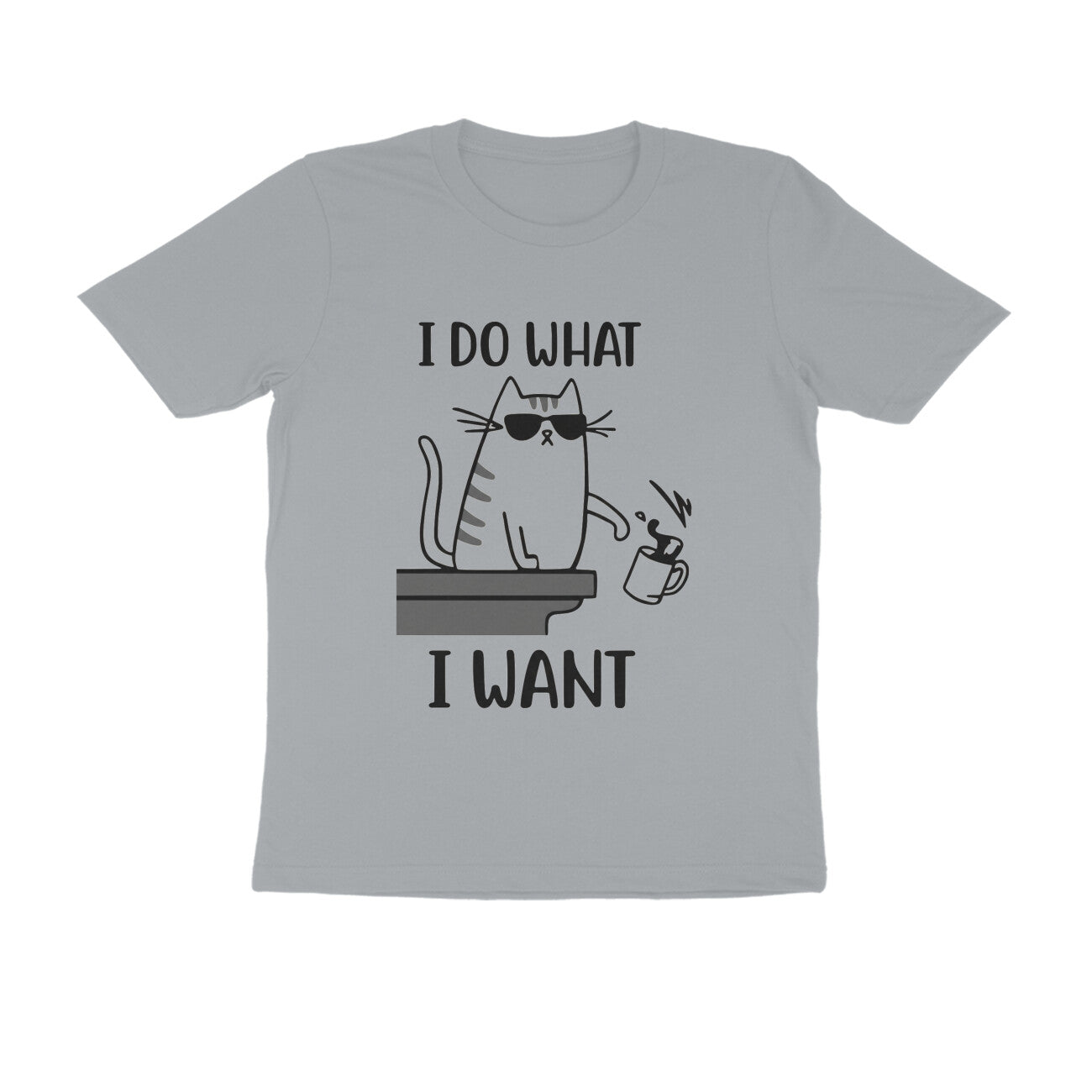 Silver Frost "I Do What I Want" Funny Cat Men's T-Shirt Tshirt