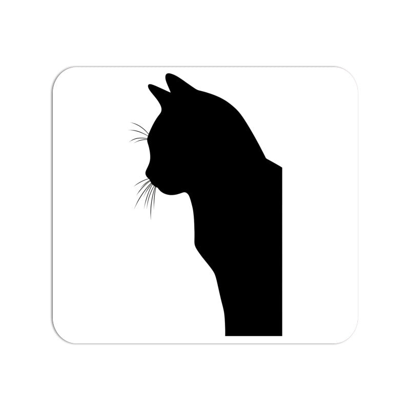 Mouse Pad "The Shadow" Black Cat Profile Mousepad - Elegant Noir Mousepads