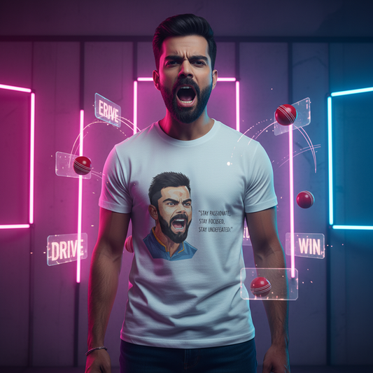 Stay Undefeated Quote Virat Kohli| Passionate Focused Motivational Oversized TShirt Tshirt