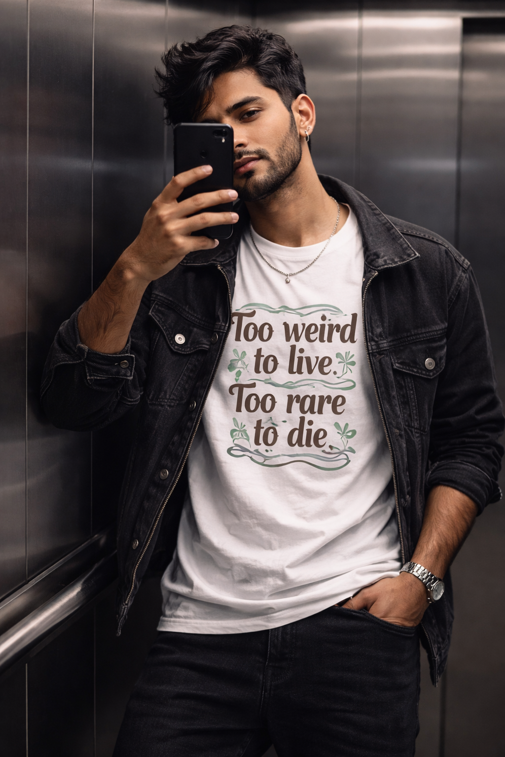 Too Weird To Live Too Rare To Die T-Shirt | Aesthetic Quote Tee | Weird & Unique Graphic Shirt Tshirt