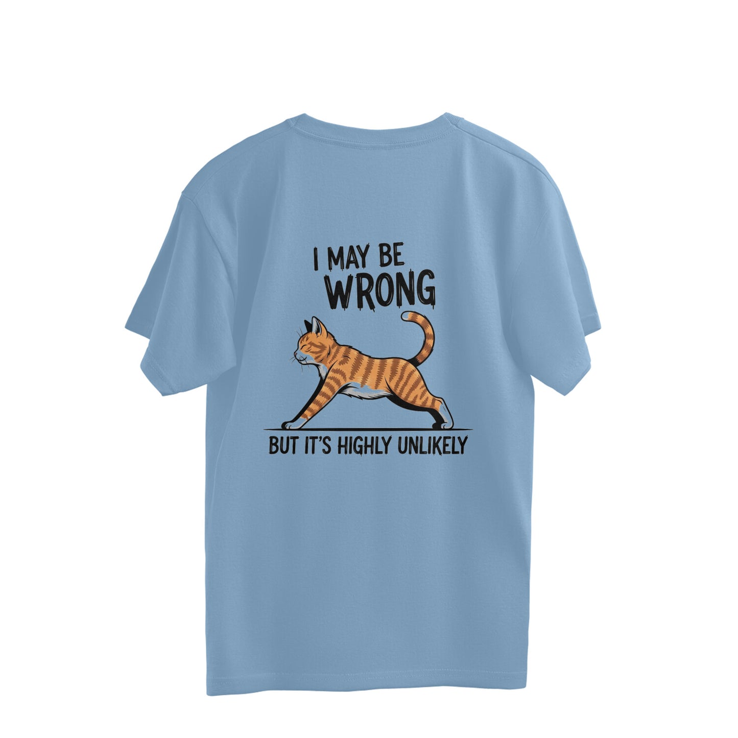 Baby Blue "I May Be Wrong" Oversized T-Shirt Crop Top