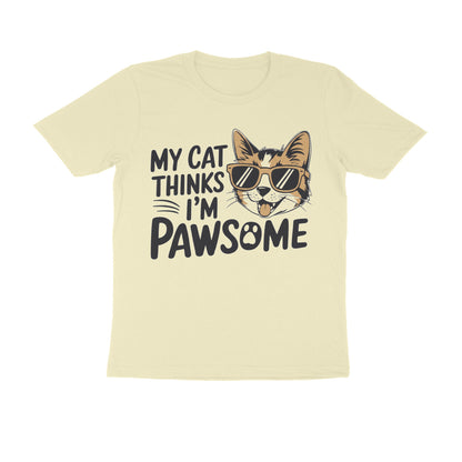 Almond Pawsome Mens Graphic TShirt Tshirt