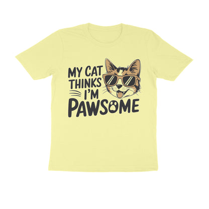 Butter Yellow Pawsome Mens Graphic TShirt Tshirt