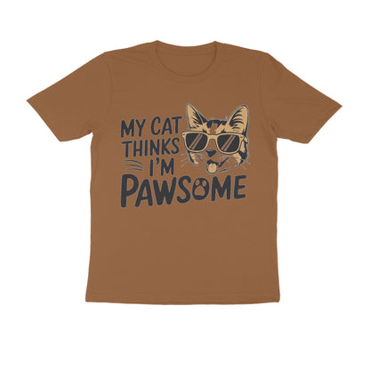 Chocolate Brown Pawsome Mens Graphic TShirt Tshirt