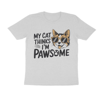 Melange Grey Pawsome Mens Graphic TShirt Tshirt