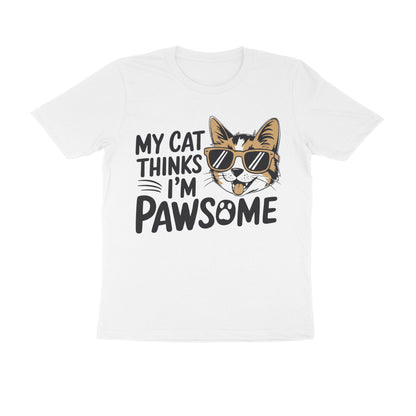 White Pawsome Mens Graphic TShirt Tshirt