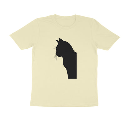 Almond Minimalist Cat Line Art Tee Men's Tshirt Tshirt