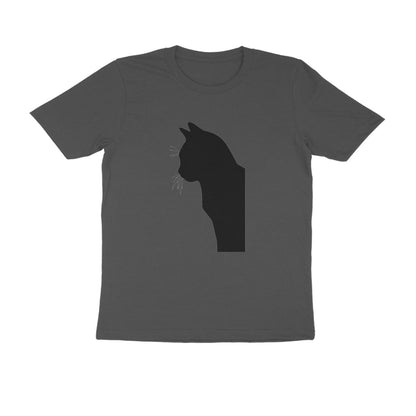 Charcoal Grey Minimalist Cat Line Art Tee Men's Tshirt Tshirt