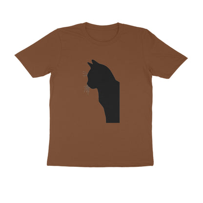 Coffee Brown Minimalist Cat Line Art Tee Men's Tshirt Tshirt