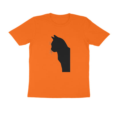 Orange Minimalist Cat Line Art Tee Men's Tshirt Tshirt