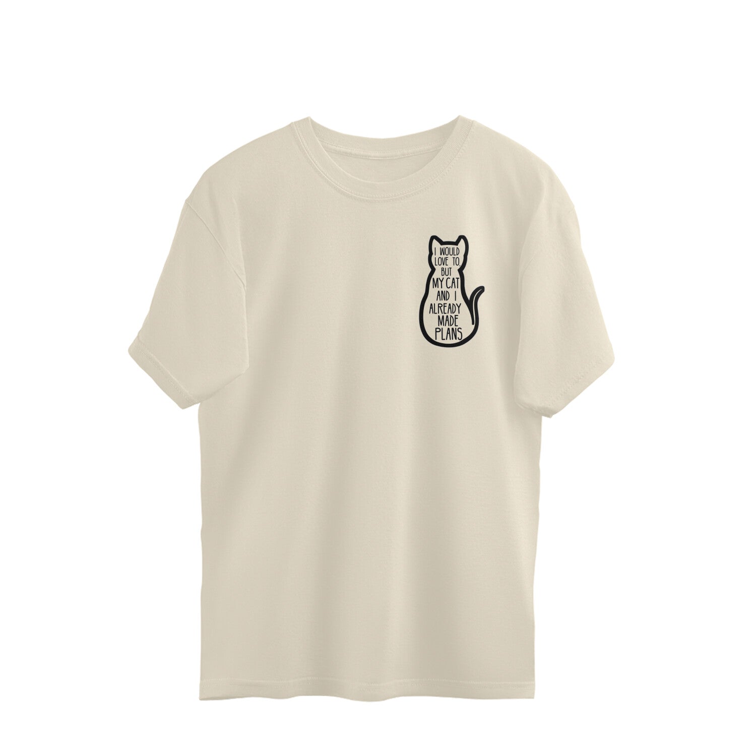 Off White "My Cat And I Made Plans" Oversized T-Shirt Oversized Tshirt