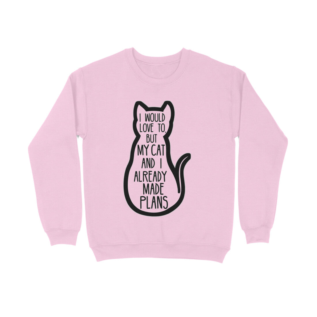 Light Pink "My Cat And I Made Plans" Funny Introvert Sweatshirt Men's Sweatshirts