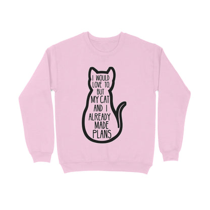 Light Pink "My Cat And I Made Plans" Funny Introvert Sweatshirt Men's Sweatshirts