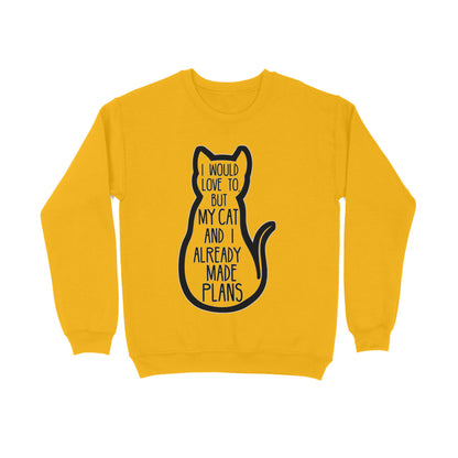 Golden Yellow "My Cat And I Made Plans" Funny Introvert Sweatshirt Men's Sweatshirts