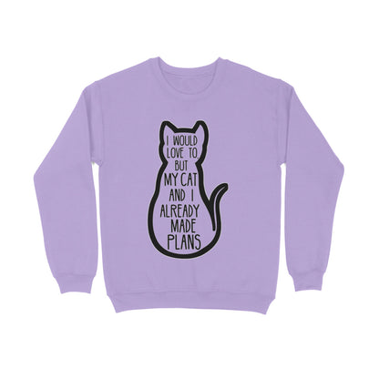 Iris Lavender "My Cat And I Made Plans" Funny Introvert Sweatshirt Men's Sweatshirts