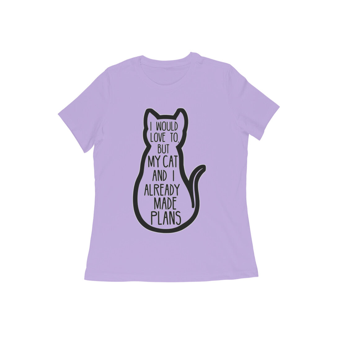 Iris Lavender "My Cat And I Made Plans" Women's Graphic T-Shirt Tshirt