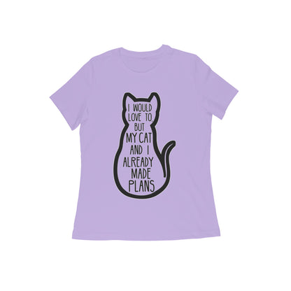 Iris Lavender "My Cat And I Made Plans" Women's Graphic T-Shirt Tshirt
