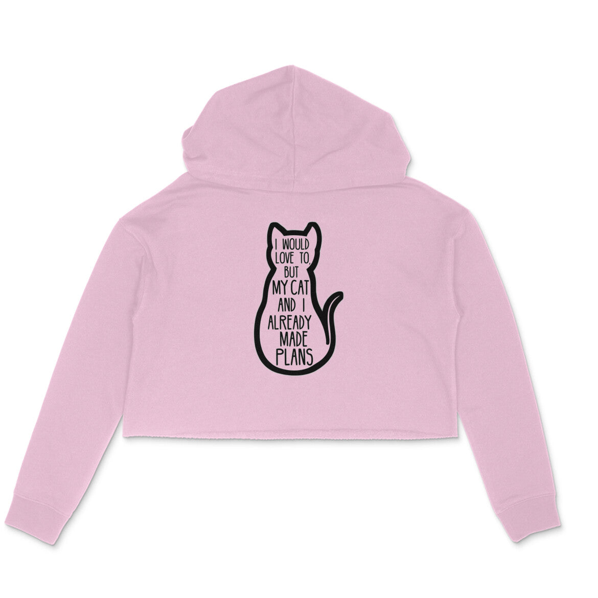 Light Pink "My Cat And I Made Plans" Women's Crop Hoodie Hoodies