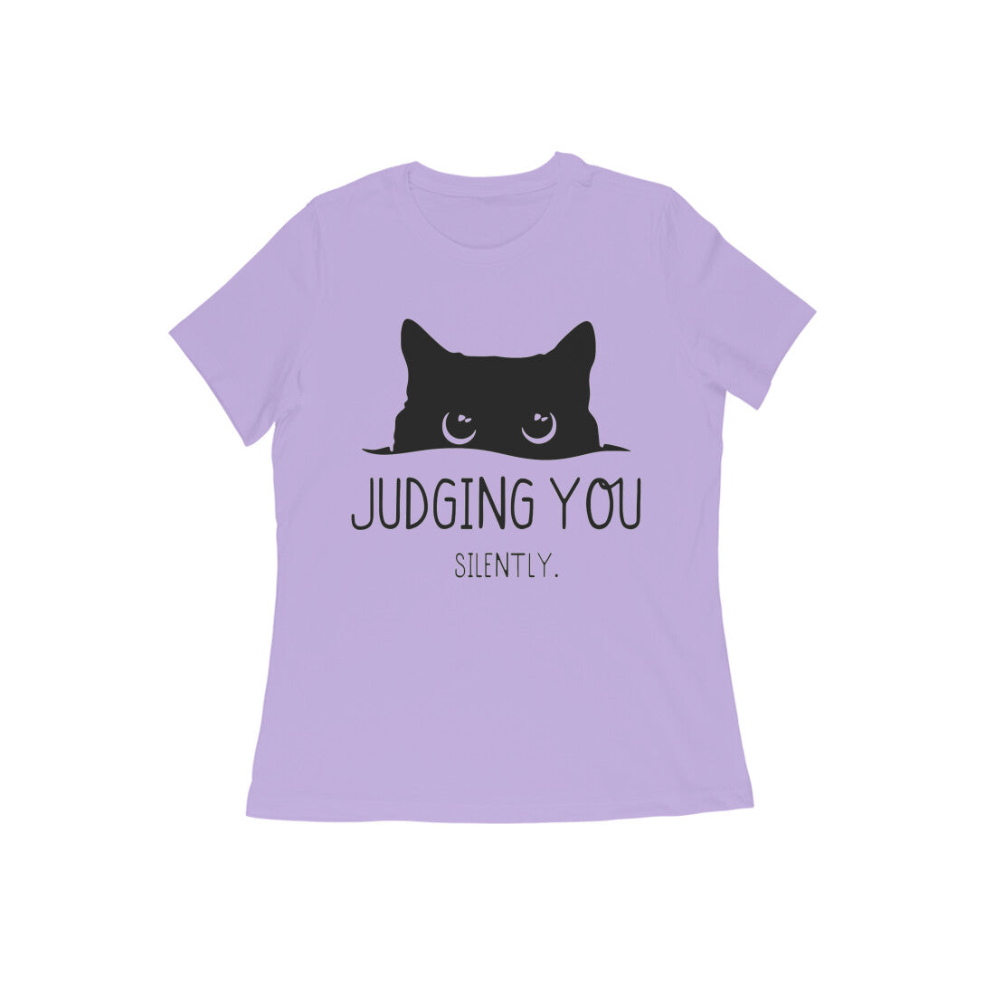 Iris Lavender "Judging You Silently" Peeking Cat Tshirt