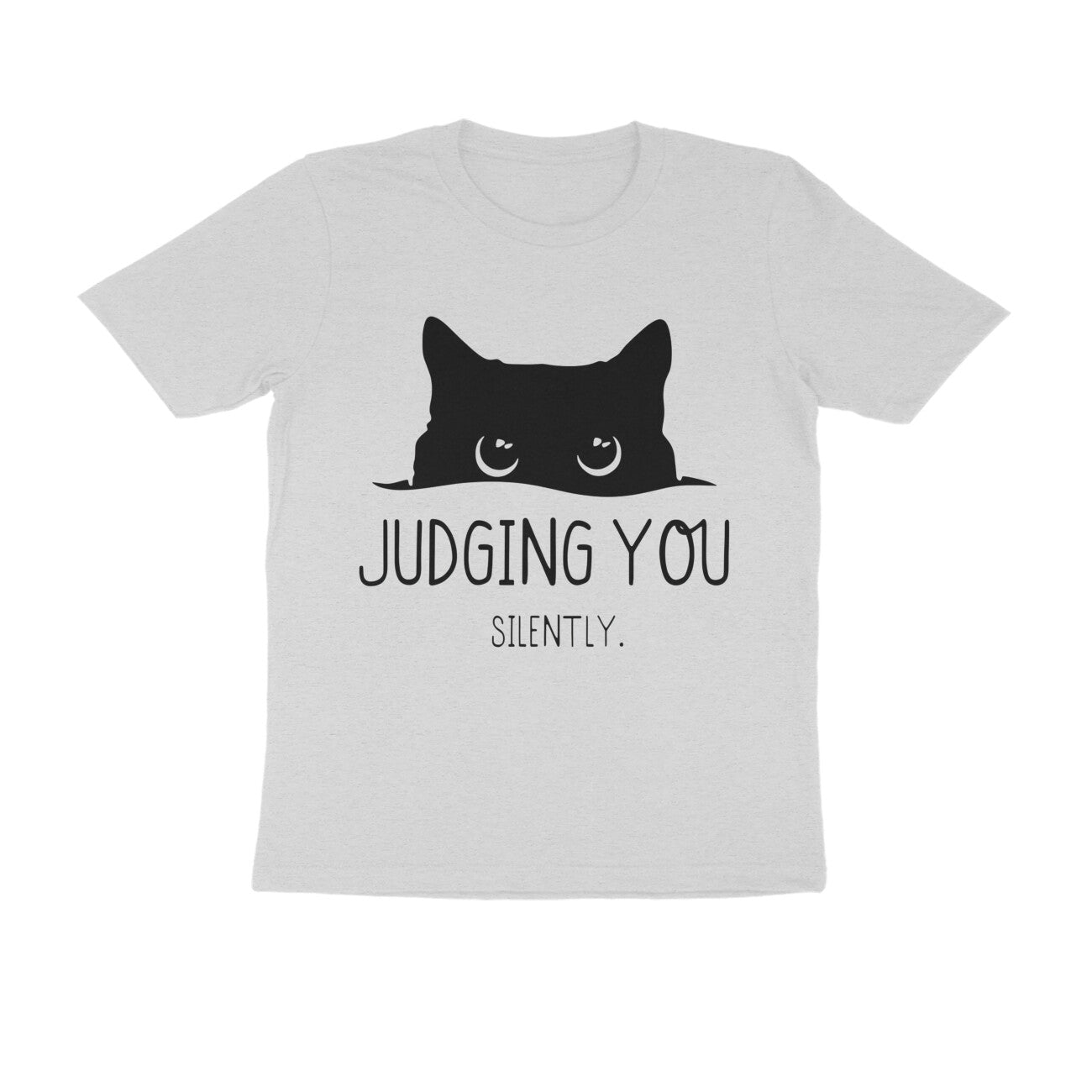Melange Grey "Judging You Silently" Men's Cat T-Shirt Tshirt