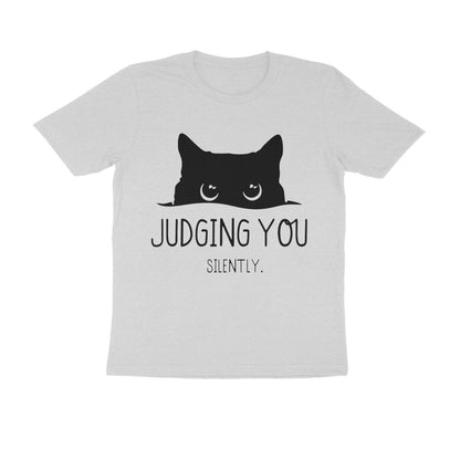 Melange Grey "Judging You Silently" Men's Cat T-Shirt Tshirt