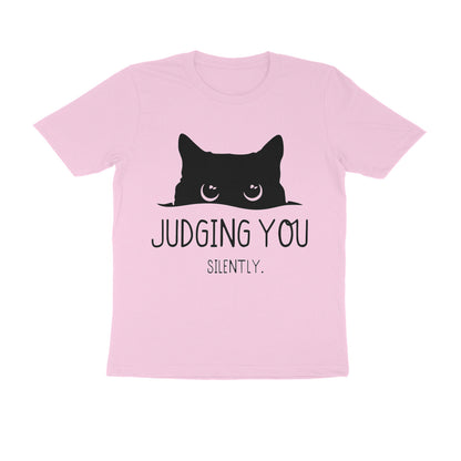 Light Pink "Judging You Silently" Men's Cat T-Shirt Tshirt