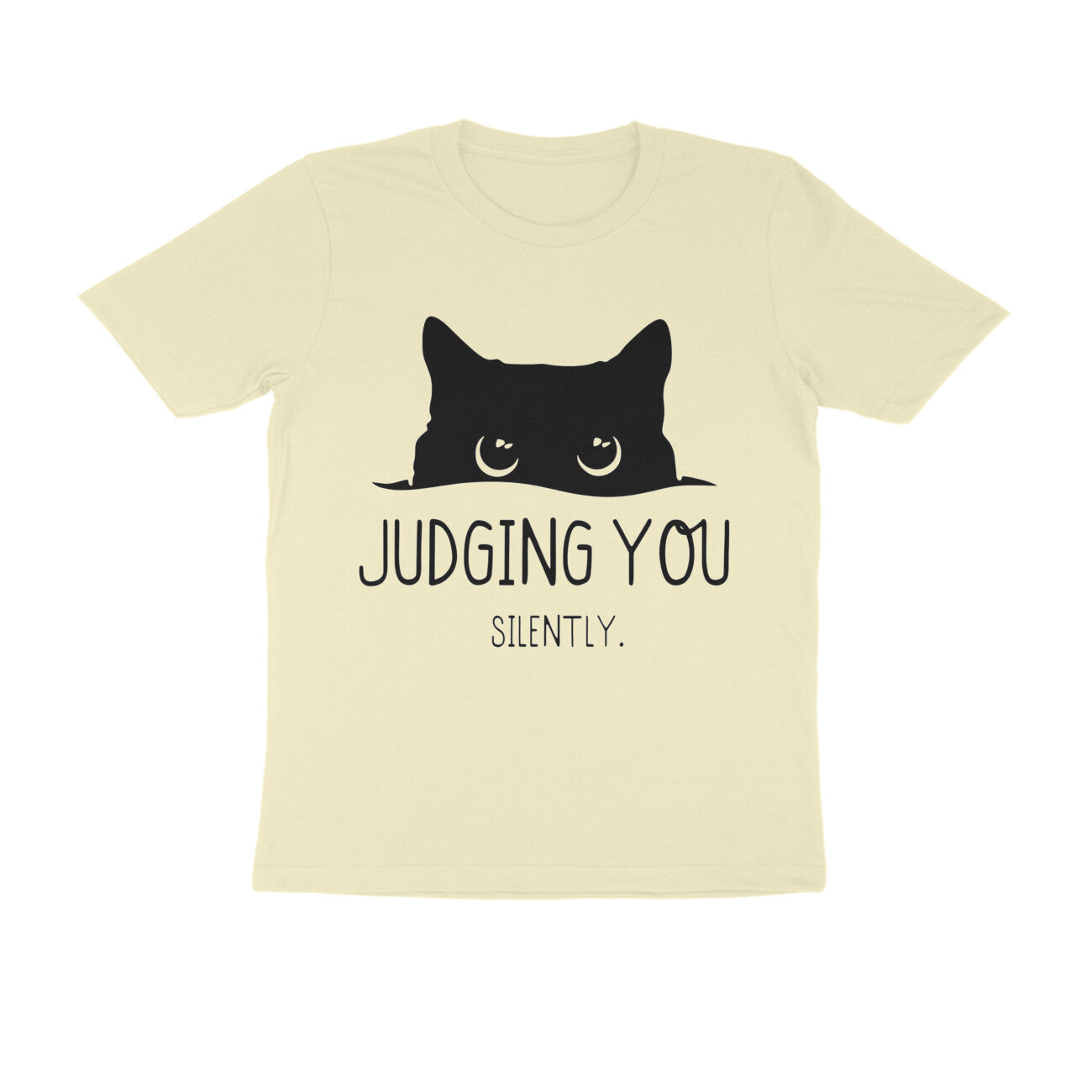 Almond "Judging You Silently" Men's Cat T-Shirt Tshirt