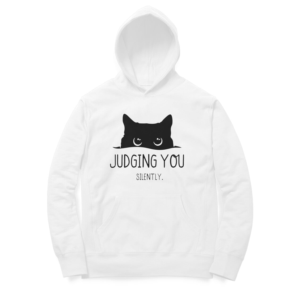 White "Judging You Silently" Men's Hoodie Hoodies