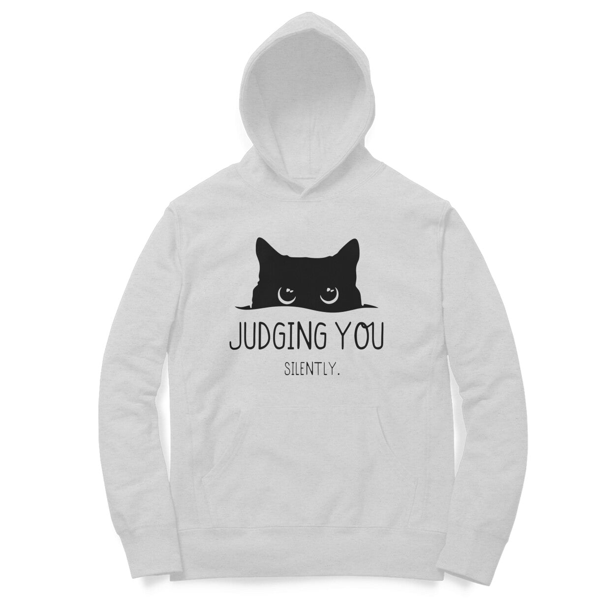Melange Grey "Judging You Silently" Men's Hoodie Hoodies