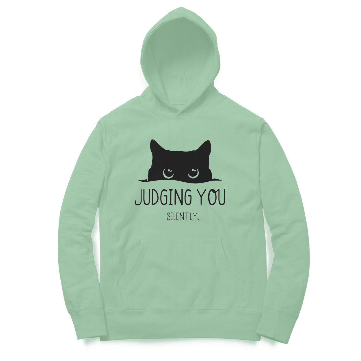 Mint Green "Judging You Silently" Men's Hoodie Hoodies