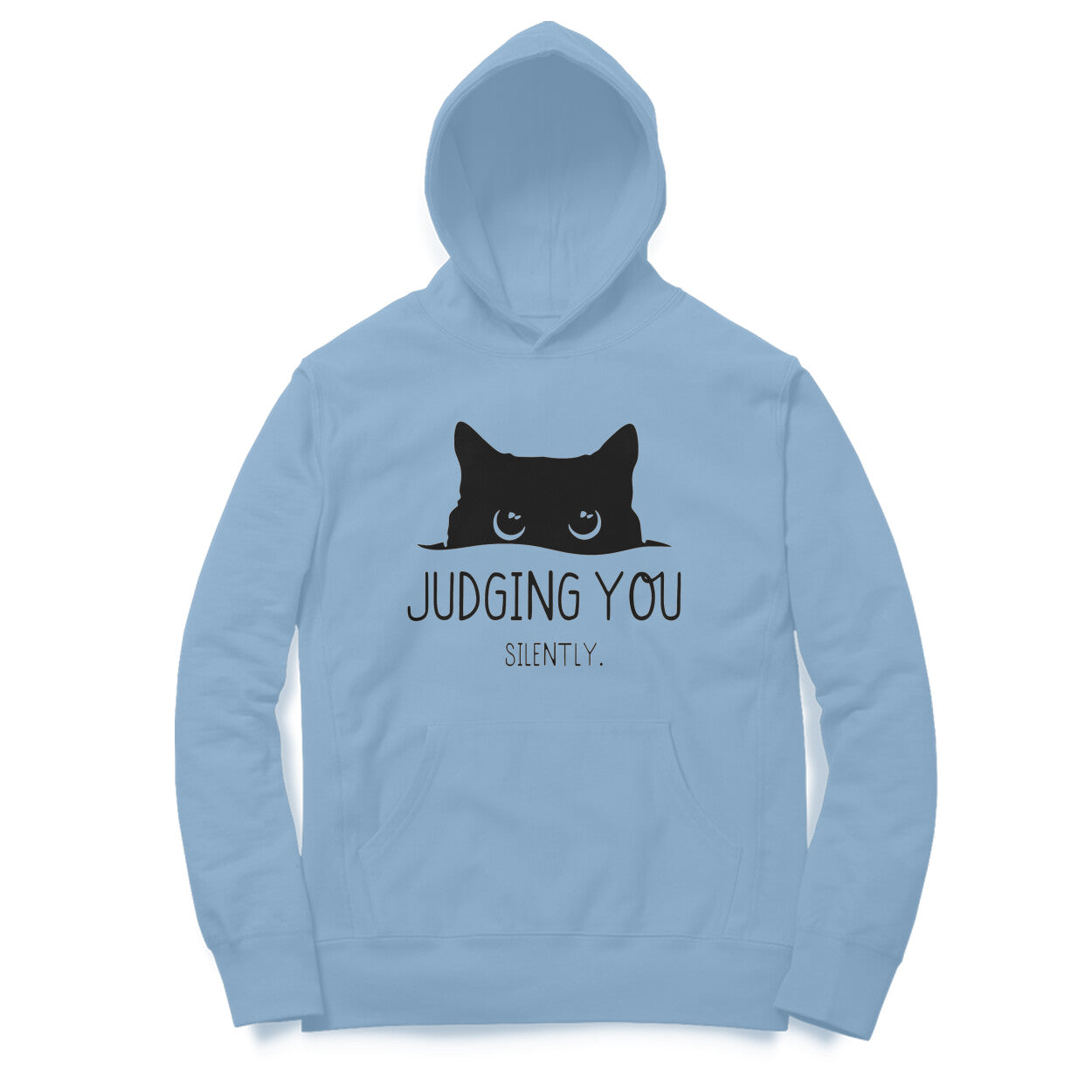 Baby Blue "Judging You Silently" Men's Hoodie Hoodies