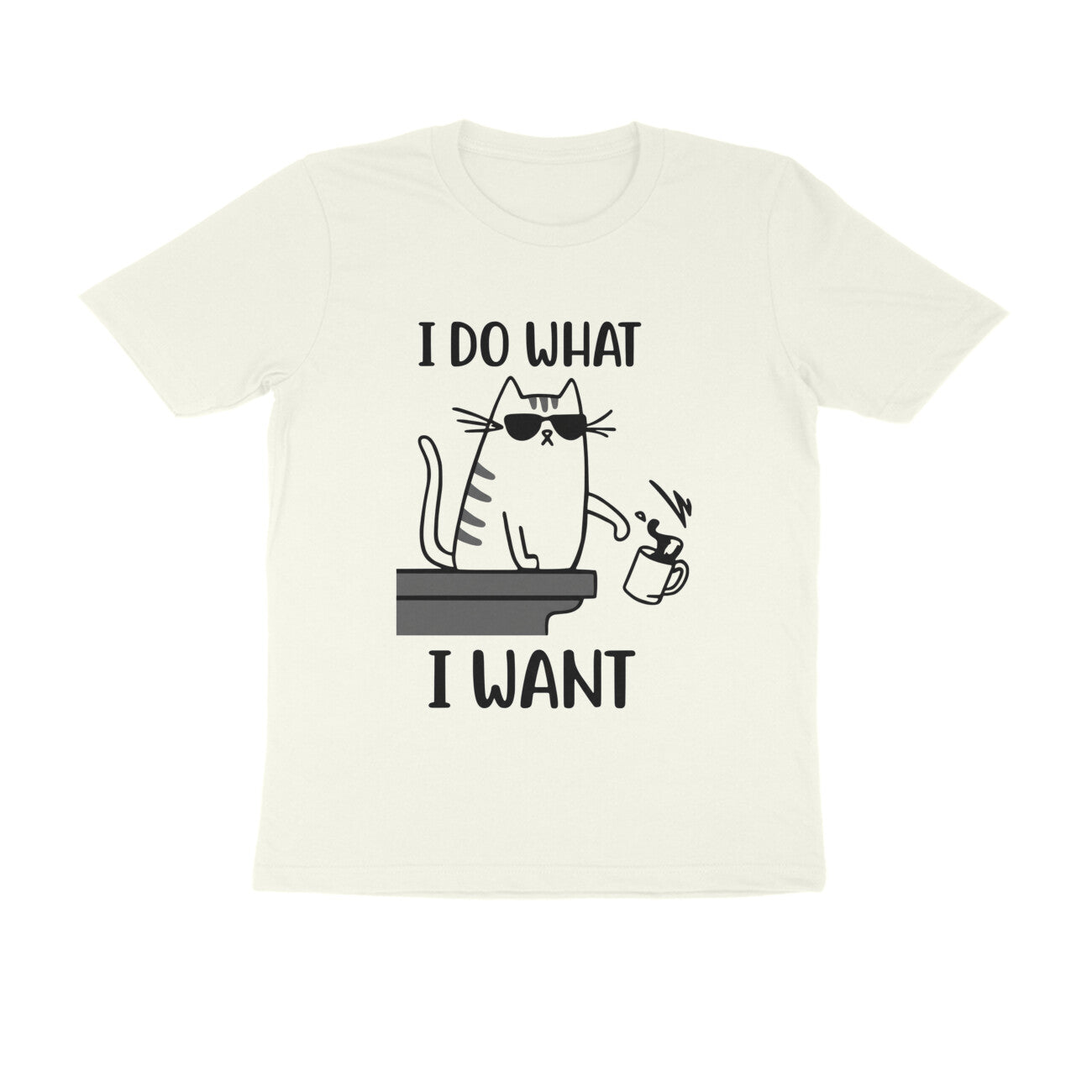 Ivory "I Do What I Want" Funny Cat Men's T-Shirt Tshirt
