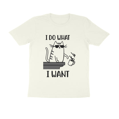 Ivory "I Do What I Want" Funny Cat Men's T-Shirt Tshirt