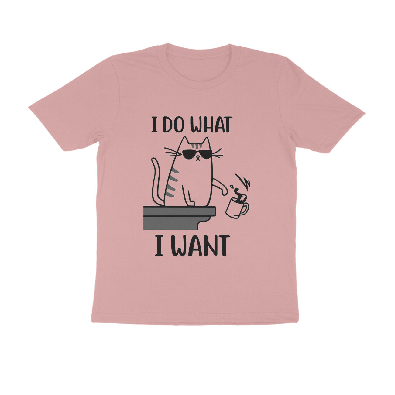 Pastel Dusty "I Do What I Want" Funny Cat Men's T-Shirt Tshirt