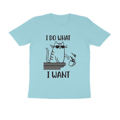 Surf Blue "I Do What I Want" Funny Cat Men's T-Shirt Tshirt