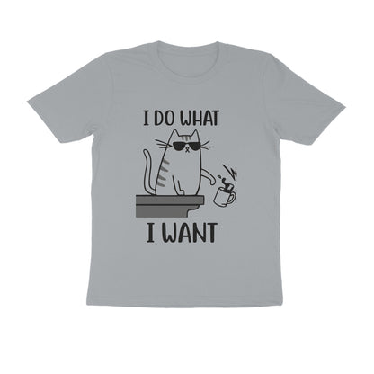 Silver Frost "I Do What I Want" Funny Cat Men's T-Shirt Tshirt