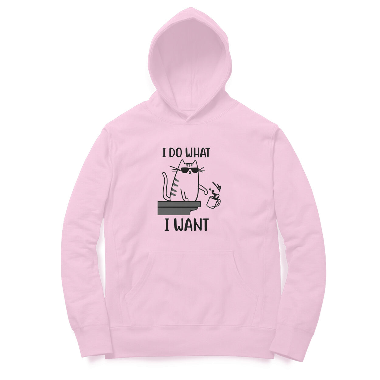 Light Pink Funny Cat Dad Hoodie - "I Do What I Want" Hoodies