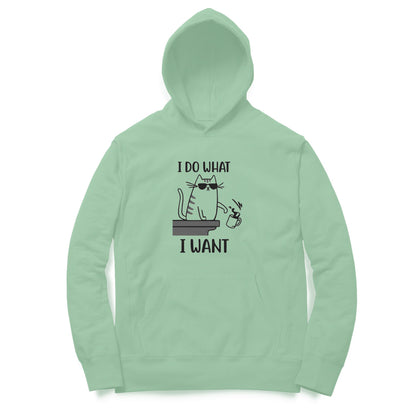 Mint Green Funny Cat Dad Hoodie - "I Do What I Want" Hoodies