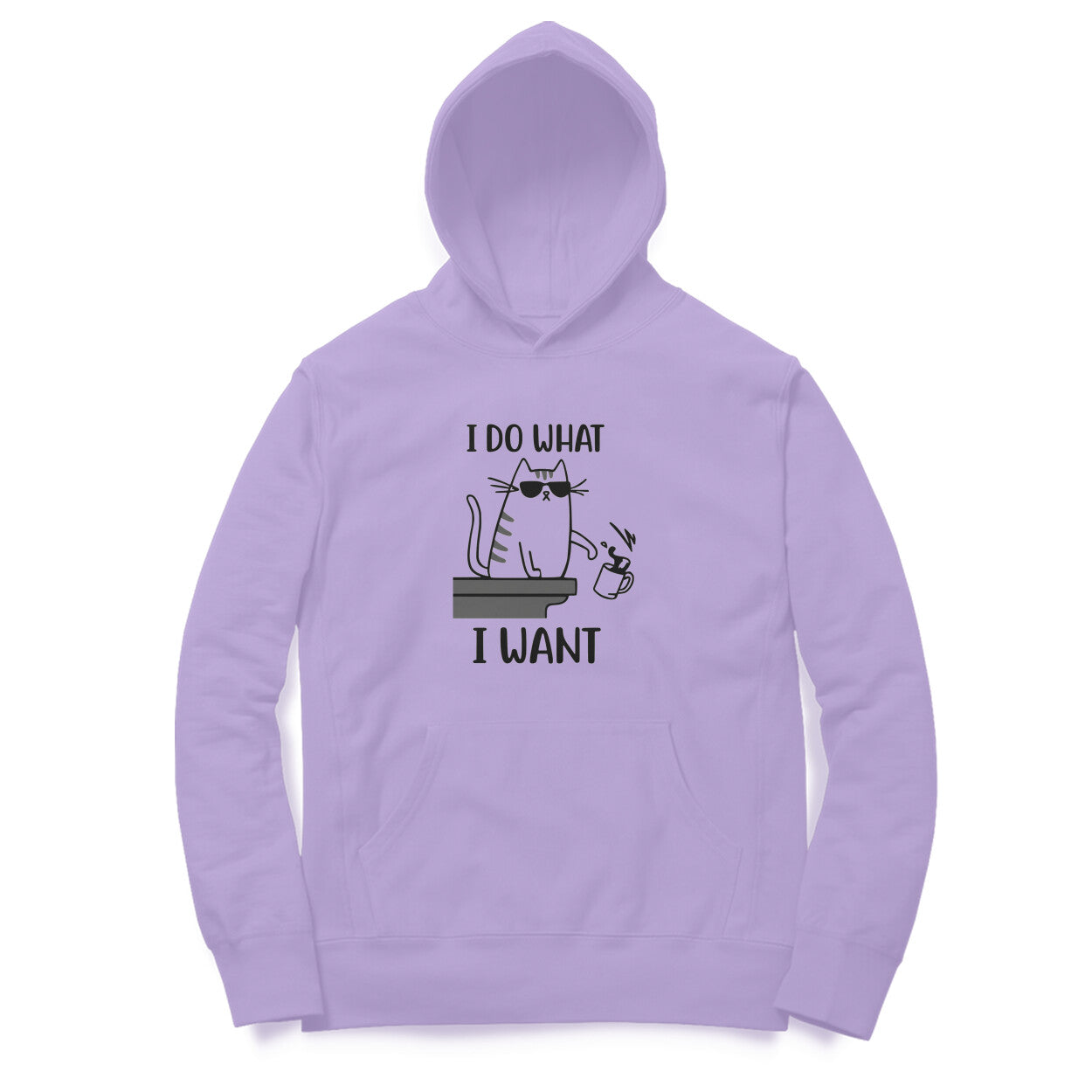 Iris Lavender Funny Cat Dad Hoodie - "I Do What I Want" Hoodies