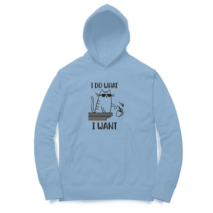 Baby Blue Funny Cat Dad Hoodie - "I Do What I Want" Hoodies