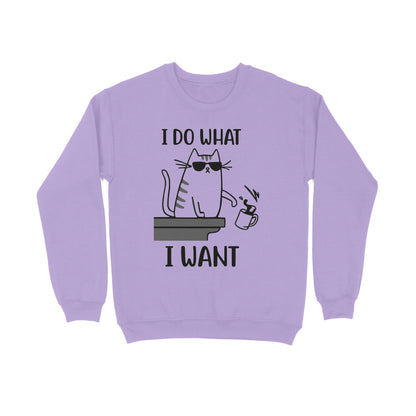 Iris Lavender "I Do What I Want" Men's Funny Cat Sweatshirt Men's Sweatshirts