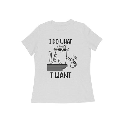 Melange Grey Sassy Cat "I Do What I Want" Women's Tee Tshirt