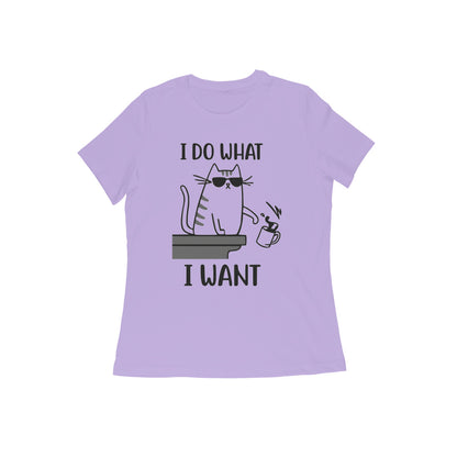 Iris Lavender Sassy Cat "I Do What I Want" Women's Tee Tshirt
