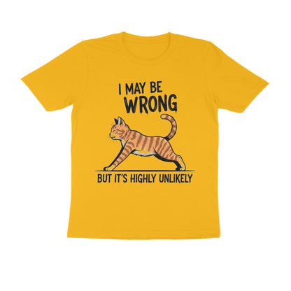 Golden Yellow "I May Be Wrong" Funny Confident Cat T-Shirt Tshirt