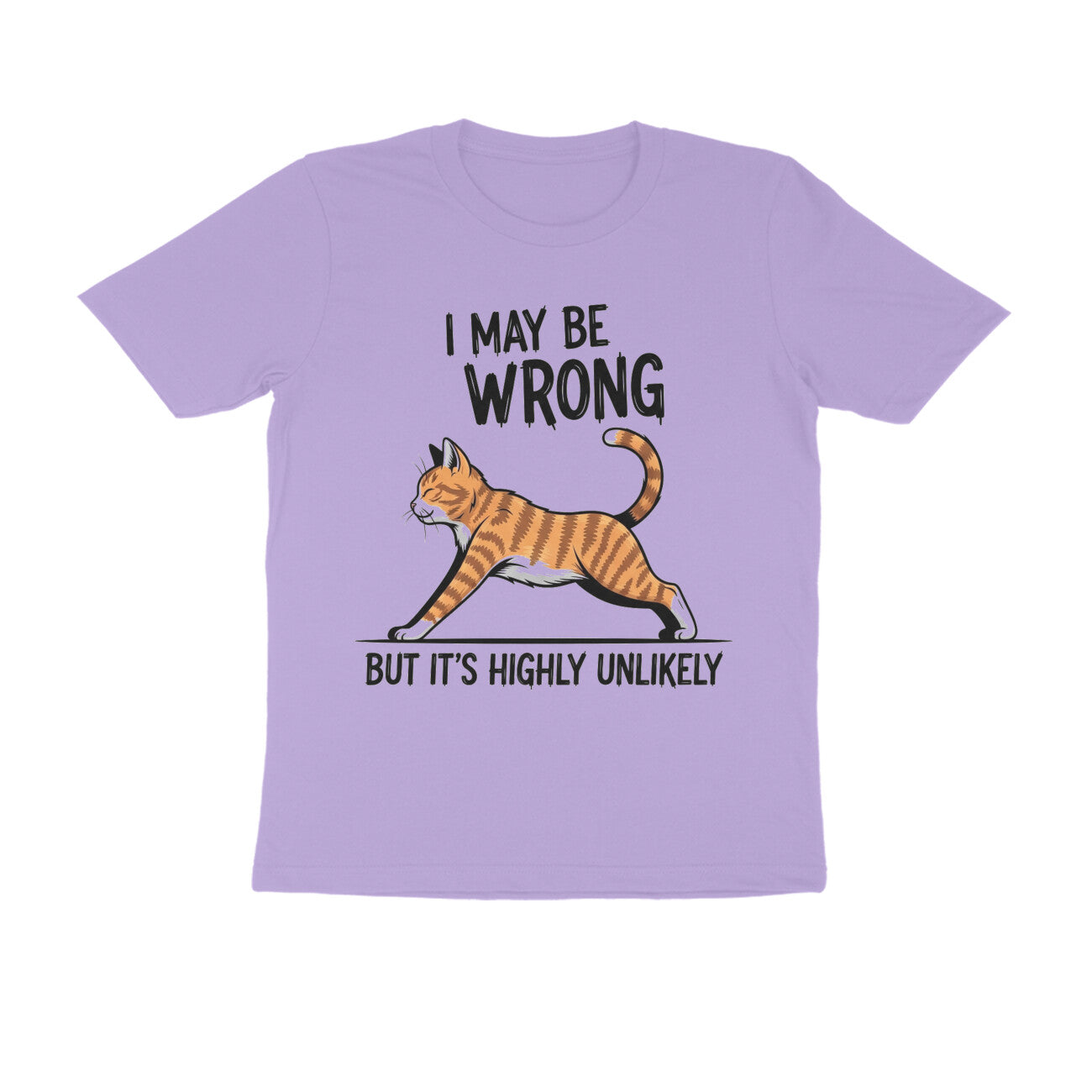 Iris Lavender "I May Be Wrong" Funny Confident Cat T-Shirt Tshirt