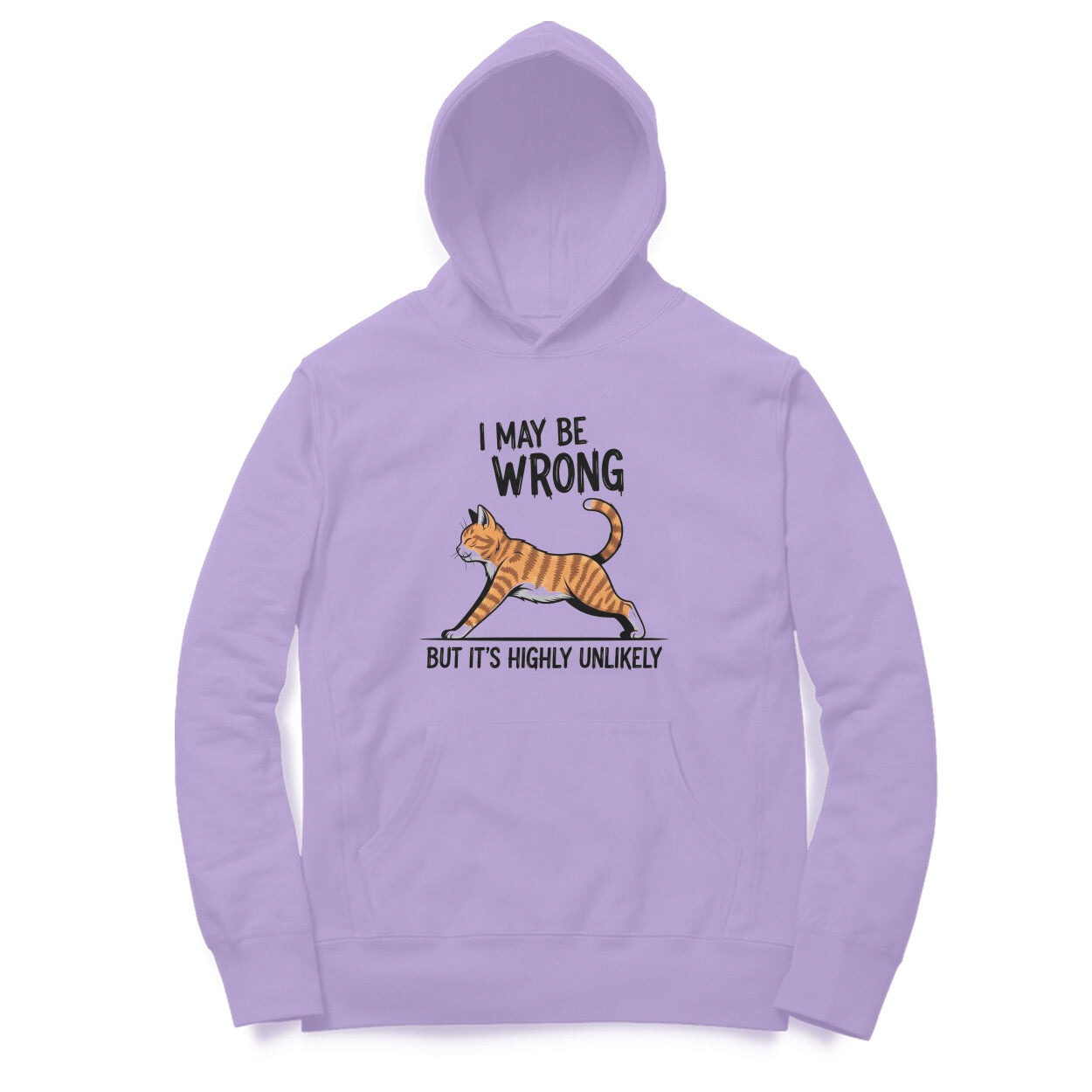 Iris Lavender "I May Be Wrong" Funny Cat Men's Hoodie Hoodies