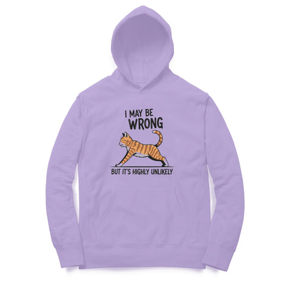 Iris Lavender "I May Be Wrong" Funny Cat Men's Hoodie Hoodies