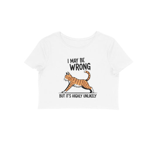 White "I May Be Wrong" Women's Crop Top Crop Top