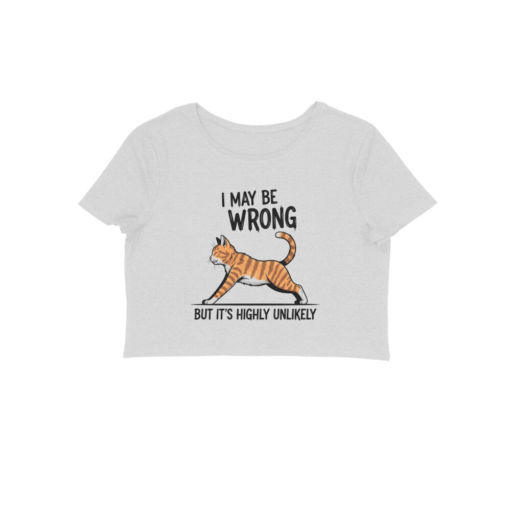 Melange Grey "I May Be Wrong" Women's Crop Top Crop Top